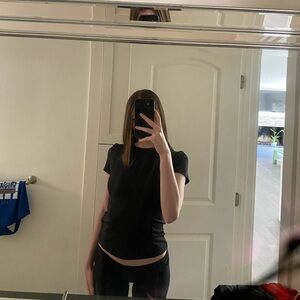 With tags- Black Short Sleeve Gym Tee